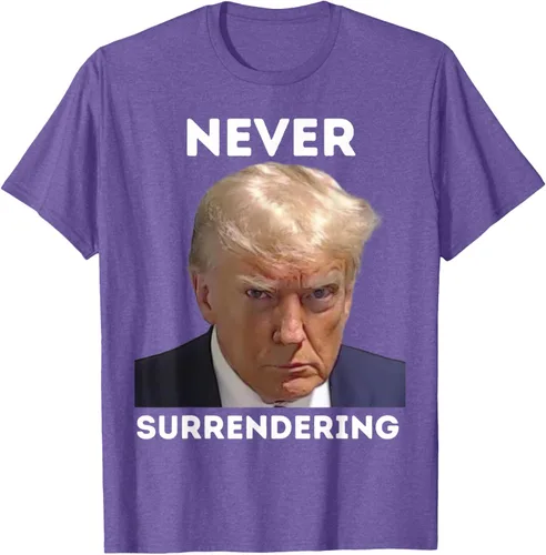 Vista 6 de Triumph Never Surrendering - Camiseta Trump Mug Shot, Negro