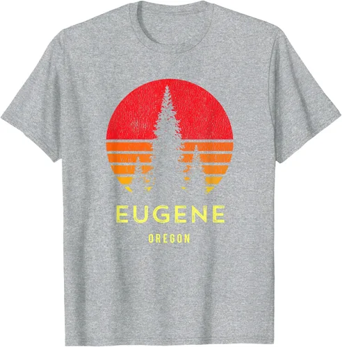 Vista 45 de Camiseta Eugene Oregon, Negro, S