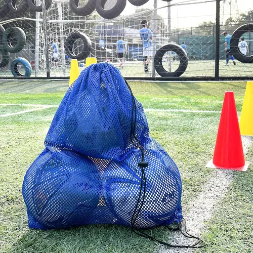 Vista 6 de 3 Pack Mesh Dive Bags 19" x 27" Drawstring Snorkel Gear Bags, Black Blue 100% polyester mesh with reinforced 600D trim for fast drainage, airflow