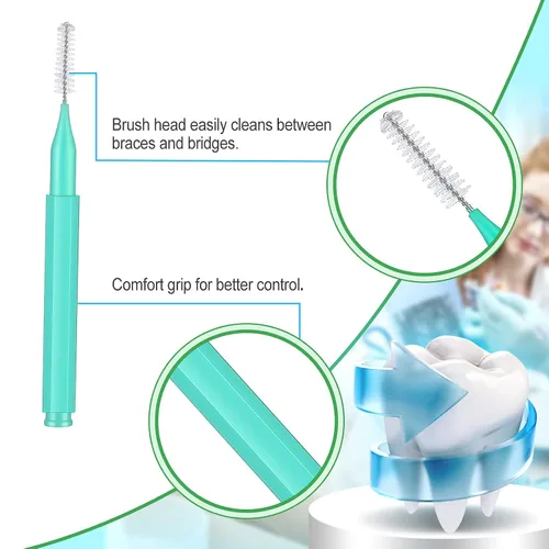 Vista 6 de Nuenen 150 piezas de cepillo interdental, herramienta de limpieza de dientes de dientes para palillos de dientes, limpiador de dientes de cabeza