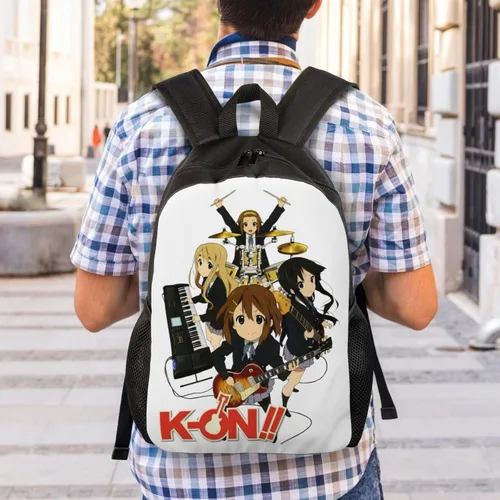 Vista 6 de JjoiaS Anime K-On - Mochila para adultos, ligera, unisex, a la moda, casual, bolsa de viaje, Negro -, Mochilas de mochila