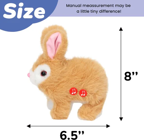 Vista 2 de Hopearl Juguete electrónico interactivo de conejo de peluche LED Hopping Rabbit Repeat What You Said para mascotas, juguete animado que canta, habla