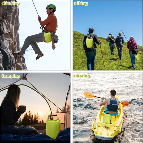 Vista 5 de Desoto Bolsa seca impermeable – Mochila impermeable enrollable mantiene el equipo seco, PU5000 mm, para kayak, canotaje, senderismo, camping