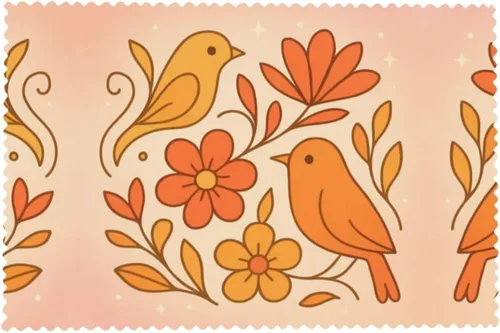 Vista 8 de Rectangular Placemats Set of 4, Heat Resistant Abstract Flowers Printed Kitchen Dining Table Mats