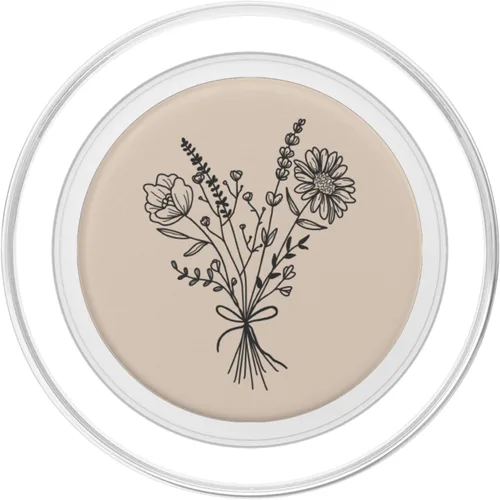 Vista 2 de PopSockets MagSafe PopGrip para iPhone con diseño floral de flores silvestres beige arena bronceada