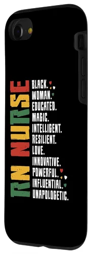 Vista 30 de iPhone 15 RN Enfermera Black History Enfermera Afro African Registered Enfermera Caso