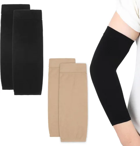 Vista 2 de 2 pares de mangas protectoras de compresión para el antebrazo para mujer, manga protectora de compresión para el antebrazo para mujeres y hombres