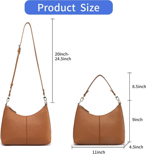 Vista 3 de Keyli Bolsos pequeños de hombro para mujer, bolso pequeño impermeable de piel sintética suave para el trabajo, compras
