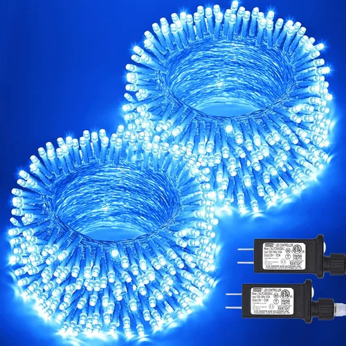 Vista 43 de JMEXSUSS - Tira de 100 luces led para interiores, 8 modos, enchufables, parpadeantes, 33 pies, luces navideñas para exteriores, a prueba de agua
