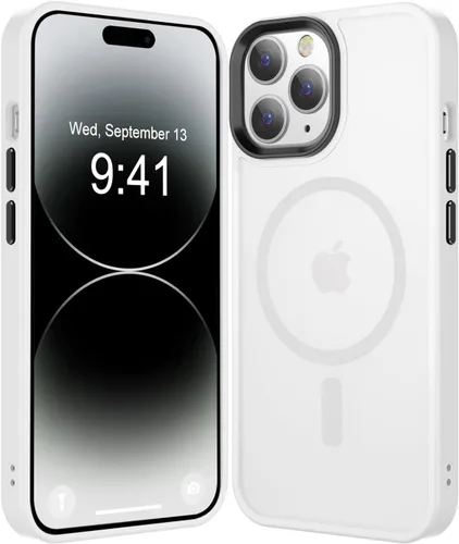 Vista 26 de Fuerte magnético para iPhone 11, compatible con Magsafe, [resistente a caídas de 13 pies] Funda trasera translúcida mate con sensación de piel