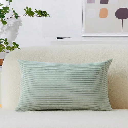 Vista 58 de Home Brilliant Funda de almohada de primavera de 18x18 pulgadas, funda de almohada de terciopelo a rayas para silla y sofá, funda de almohada