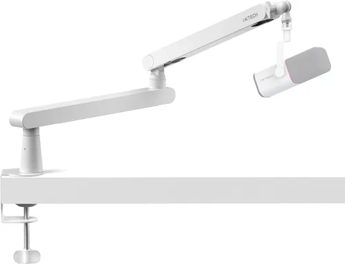 Vista 17 de IXTECH Brazo de Micrófono para Escritorio, Brazo de Micrófono Giratorio de 360° de Bajo Perfil, Brazo de Micrófono Ajustable con Columna Desmontable