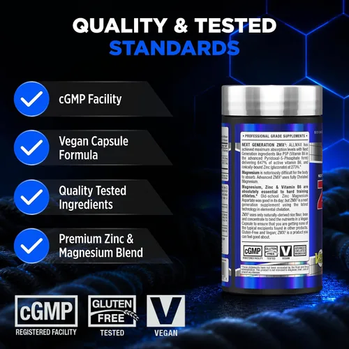 Vista 7 de ALLMAX ZMX2 Zinc Magnesium Vitamin B6 Capsules, 90 Count