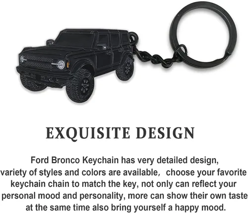 Vista 5 de Llavero de metal de 4 puertas para Ford Bronco Accesorios 2021 2022 2023