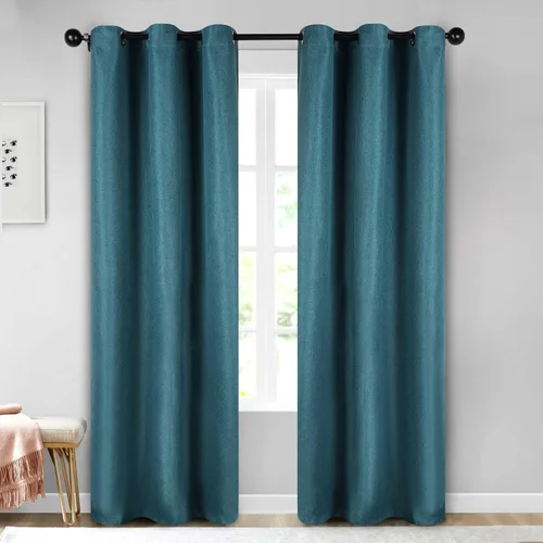 Vista 13 de Superior Cortinas opacas, aisladas, cortinas con bloqueo solar para dormitorio, sólidas, texturizadas, ventana de sala de estar, tejido térmico