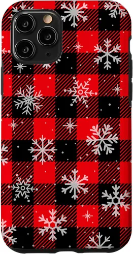 Vista 28 de iPhone 13 Copos de nieve caída nieve nieve Navidad invierno rojo cuadros caso