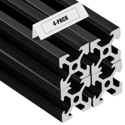 Vista 8 de Extrusión de aluminio 2040 V, 2 piezas de 100 mm de 2040 ranura en V estándar europeo anodizado perfil de aluminio negro extrusión de riel lineal
