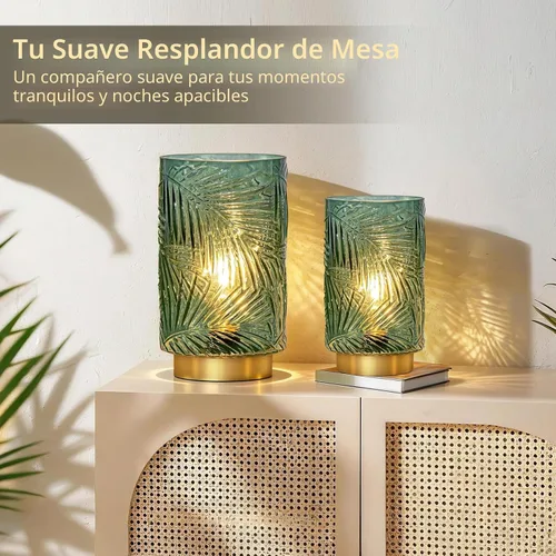 Vista 2 de Lámpara de mesa con pilas, lámparas inalámbricas para decoración del hogar, luz nocturna a pilas con bombilla LED con temporizador, luces