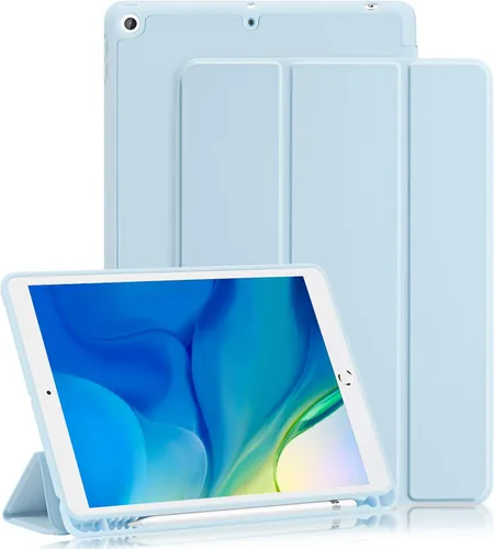 Vista 20 de Funda para iPad 8ª/7ª generación (2020/2019) iPad 10.2 pulgadas con soporte para lápices [encendido/apagado] funda protectora con soporte magnetico