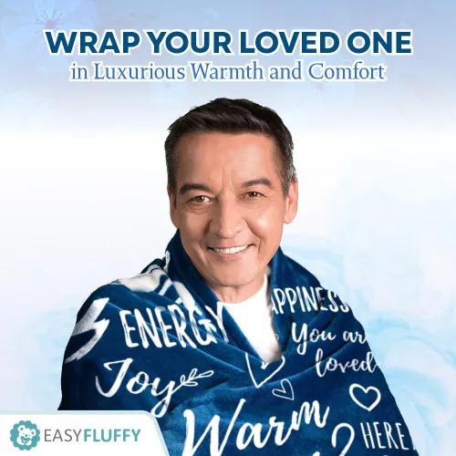 Vista 2 de EasyFluffy Manta de Recuperación para Hombres y Mujeres - Manta Curativa Súper Suave con Palabras Inspiradoras - Regalos de Pronta Recuperación