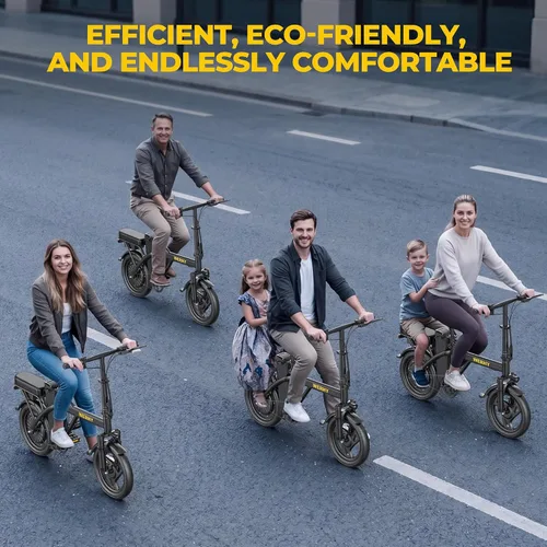 Vista 8 de WERHY Electric Bike for Adults, 750W Peak Motor, 20 MPH Max Speed Folding Ebike, 14" Electric Bicycles, Max 40 Miles Range (Pedal Assist Mode), Mini