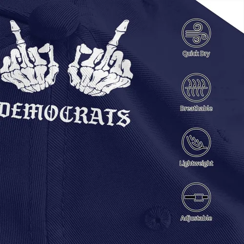 Vista 6 de Fuck Biden Democrats - Gorra de béisbol ajustable para hombres y mujeres, sombrero de Tucker para papá, color negro, Negro