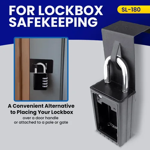 Vista 4 de ShurLok SL-180 Caja de seguridad sobre puerta soporta, color negro