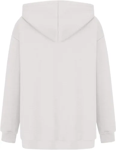 Vista 2 de SHAOBGE Sudaderas de otoño de gran tamaño con capucha de forro polar de manga larga para mujer, ropa de invierno con bolsillo