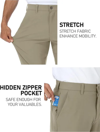 Vista 2 de SPECIALMAGIC Pantalones de golf elásticos para hombre, vestido de ajuste relajado, impermeable, casual, de secado rápido, pantalones de trabajo