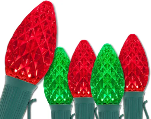 Vista 16 de Wintergreen Lighting C7 OptiCore Luces de Navidad Multicolor Comerciales - Cadena de luces LED de Navidad, luces navideñas al aire libre; cable Verde