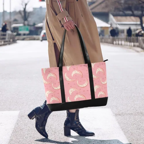 Vista 6 de Moon Vintage Valentine bolsa de portátil de moda con cremallera bolsa para mujeres trabajo para piscina, gimnasio, comestibles, viajes con damas