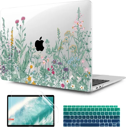 Vista 20 de TWOLSKOO Funda para MacBook Air de 13,3 pulgadas (versión antigua 2018-2021, modelos: M1 A2337, A2179, A1932) - Carcasa rígida con protector de Flor