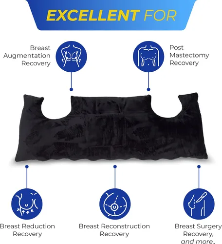 Vista 2 de RENOVA MEDICAL WEAR Mastectomía Post Op Almohada Pecho - Negro