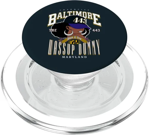 Vista 8 de 443 Código de área Baltimore Maryland Flag Blaq Girl Bmore Pride PopSockets estándar PopGrip