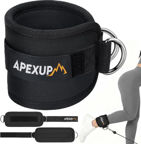 Vista 8 de APEXUP Correa de tobillo para máquina de cable, bandas de resistencia de tobillo, correas de tobillo de patada hacia atrás con cable para gimnasio