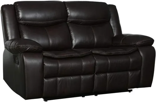Vista 10 de Blackjack Furniture Marsden - Sofá biplaza reclinable de cuero moderno para sala de estar, gris plomo