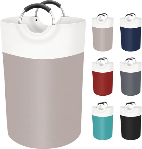 Vista 12 de BlissTotes - Canasta de lavandería de 75 litros, cesta de ropa independiente, cesta de ropa sucia plegable, tela impermeable con asas de aluminio