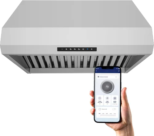 Vista 16 de Hauslane Campana extractora de 30 pulgadas debajo del gabinete, campana extractora de cocina de 900 CFM Extractor de 3 velocidades, campana