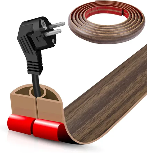 Vista 73 de Cubierta autoadhesiva para cables de suelo, gestión de cables de 3.3 pies, protector de tira de extensión para cables, evita tropiezos de cables