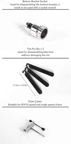 Vista 2 de FTVOGUE Kit de herramientas de bicicleta de 45 Uds. Herramientas de mantenimiento de bicicletas Herramientas de reparación de bicicletas
