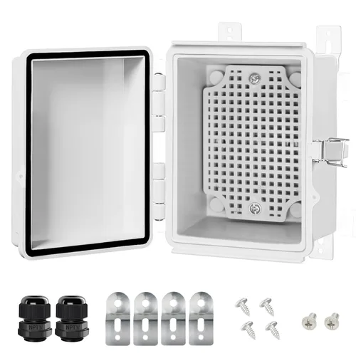 Vista 16 de LeMotech Caja Eléctrica, IP67 Impermeable con Bisagras Cubierta Transparente Pestillo de Acero Inoxidable Caja de Conexiones, Carcasa Eléctrica