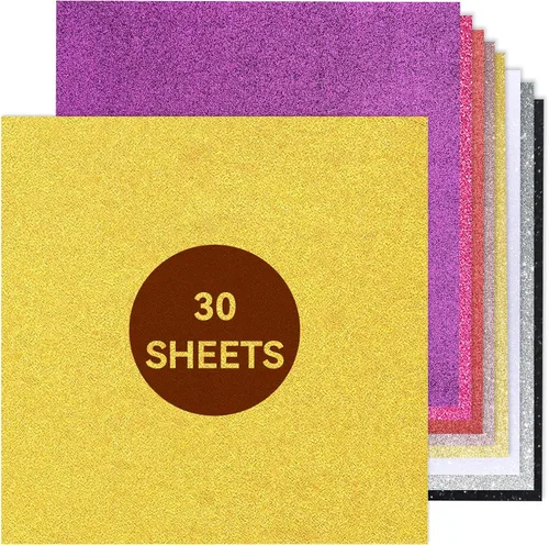 Vista 8 de Cartulina negra con purpurina de 12 x 12 pulgadas, papel para Cricut, tarjeta gruesa para hacer tarjetas, álbumes de recortes, manualidades