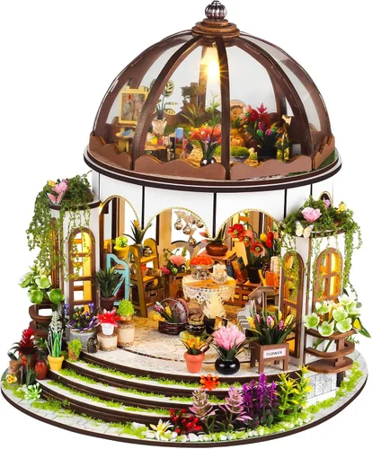 Vista 8 de Kisoy Romántica y linda casa de muñecas en miniatura, kit de casa de bricolaje, habitación creativa, regalo perfecto para amigos, amantes y Diario