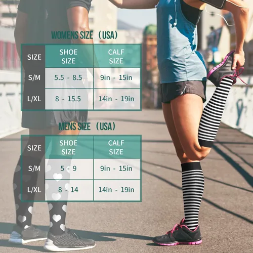 Vista 130 de Paquete de 3 pares de calcetines de compresión médica para mejorar la circulación de mujeres y hombres, para correr, hacer deporte y amamantar