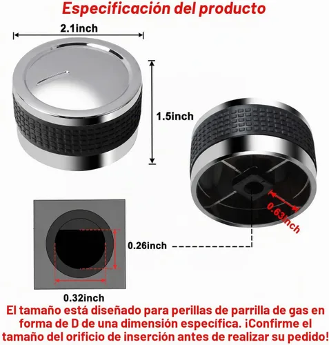 Vista 2 de Perillas de repuesto para parrilla de gas, pomos de control de barbacoa