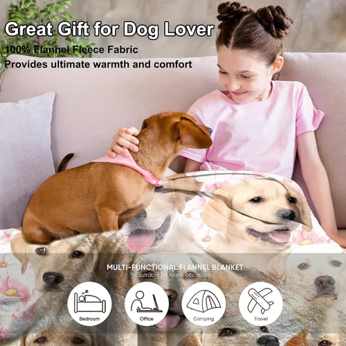 Vista 3 de Manta para Lanzar de Labrador Retriever, Regalos de Labrador Retriever para Amantes de Perros, Manta Suave de Franela para Lanzar, Regalo