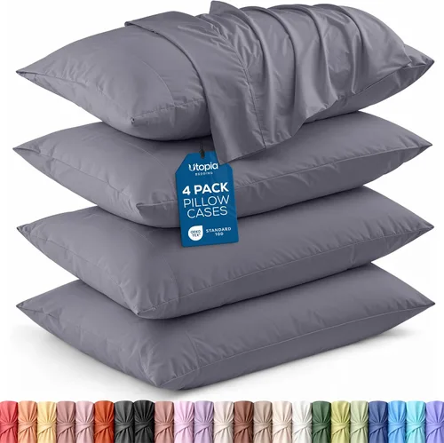 Vista 37 de Utopia Bedding - Juego de 2 fundas de almohada tamaño estándar, con cierre de sobre, tela de microfibra cepillada suave, resistentes al encogimiento