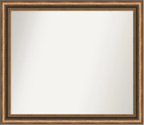Vista 86 de Amanti Art Espejo de baño de bronce para sobre fregadero, 24 x 24 pulgadas, espejo de tocador cuadrado estrecho de bronce Manhattan, marco de madera