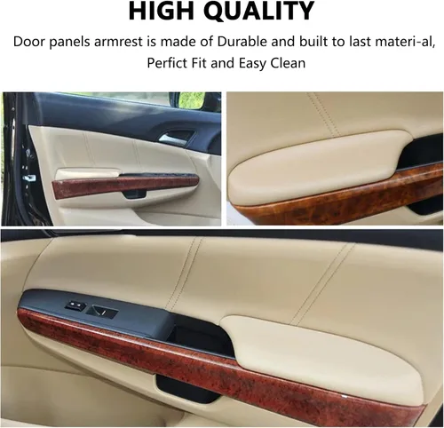 Vista 4 de Funda para consola central y reemplazo de reposabrazos de paneles de puerta delantera para Honda Accord 2008 2009 2010 2011 2012 Beige