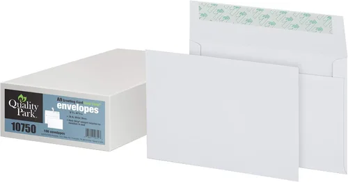 Vista 2 de Quality Park Sobres de correo A9, paquete de 100, sobres blancos autosellados para invitaciones, anuncios, fotos y tarjetas de felicitación de mitad
